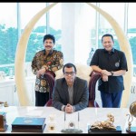 Ketua MPR RI Bambang Soesatyo bersama Kepala BPIP Yudian Wahyudi, dan Gubernur Lemhannas Andi Widjajanto-1650946107