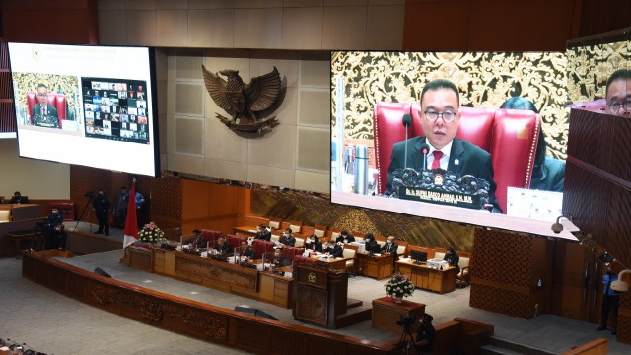 Wakil Ketua DPR RI Sufmi Dasco Ahmad saat rapat pembahasan KEM PPKF RAPBN 2023. Foto: Dok DPR