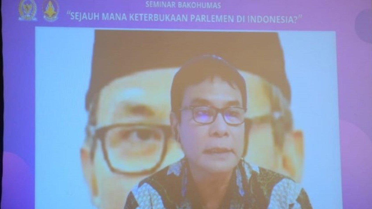 Anggota DPR RI Johan Budi hadir virtual sebagai pembicara dalam Forum Tematik Bakohumas Tahun 2022 yang mengambil tema 'Sejauhmana Keterbukaan Parlemen di Indonesia' di Jakarta, Rabu, (8/6/2022). (Jaka/nvl)