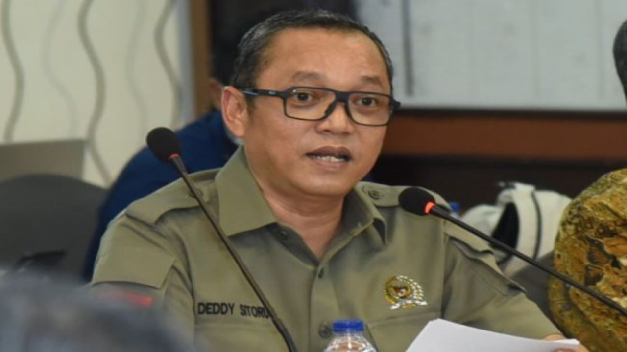 Ketua Tim Kunker Reses Komisi VI DPR RI Deddy Yevri Hanteru Sitorus saat melakukan  Kunjungan Kerja Reses ke Tarakan, Provinsi Kalimantan Utara, Senin (8/8/2022) petang. (Oji/nvl)