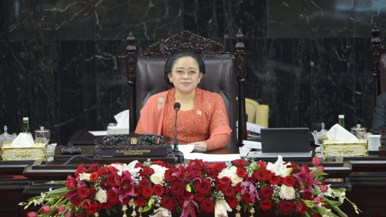 Ketua DPR RI Puan Maharani pada Sidang Tahunan MPR-RI dan Sidang bersama DPR RI dan DPD RI tahun 2022, Selasa (16/8/2022). (istimewa)