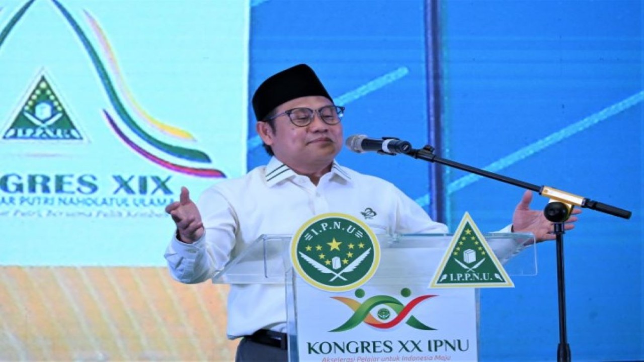 Wakil Ketua DPR RI Abdul Muhaimin Iskandar saat menghadiri pengajian dan shalawat kebangsaan di Pondok Pesantren Wali, Kabupaten Semarang, Jawa Tengah, Rabu (17/8/2022). (Wilga/Man)