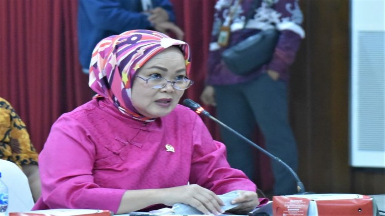 Anggota Komisi IX DPR RI Sri Meliyana saat mengikuti pertemuan antara Tim Panja Tenaga Kesehatan Honorer dan Tenaga PLKB Non-PNS Komisi IX DPR RI dengan Pemerintah Provinsi Kalimantan Timur dan perwakilan mitra kerja terkait, di Kantor Wali Kota Balikpapan, Kaltim, Jumat (26/8/2022). (Ria/Man)