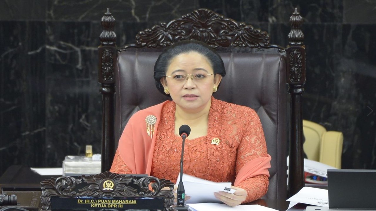 Ketua DPR RI Puan Maharani pada Sidang Tahunan MPR-RI dan Sidang bersama DPR RI dan DPD RI tahun 2022, Selasa (16/8/2022). (istimewa)