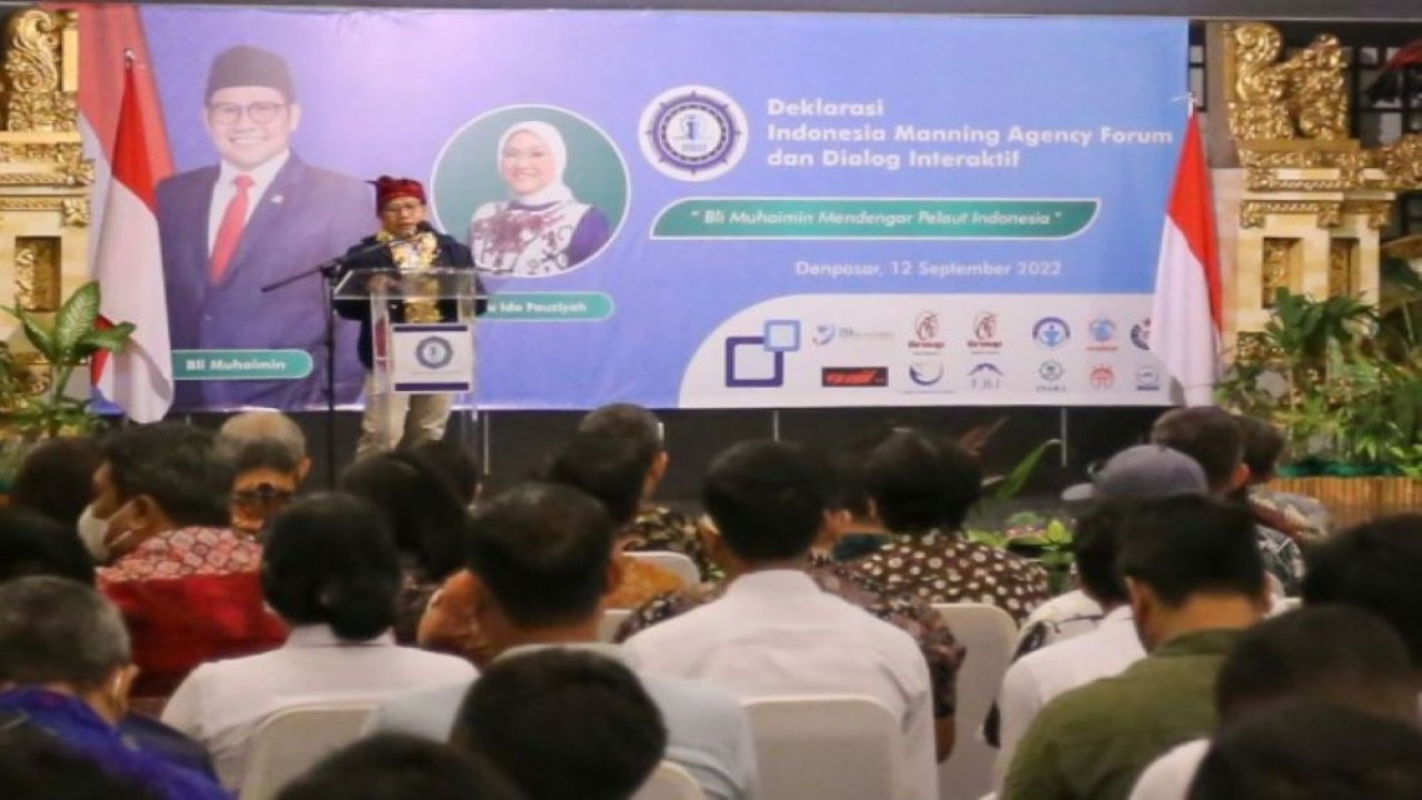 Wakil Ketua DPR RI Abdul Muhaimin Iskandar saat menghadiri deklarasi Indonesia Manning Agency Forum (INMAF) di Prime Plaza Hotel, Sanur, Denpasar, Bali. (Ist/nvl)