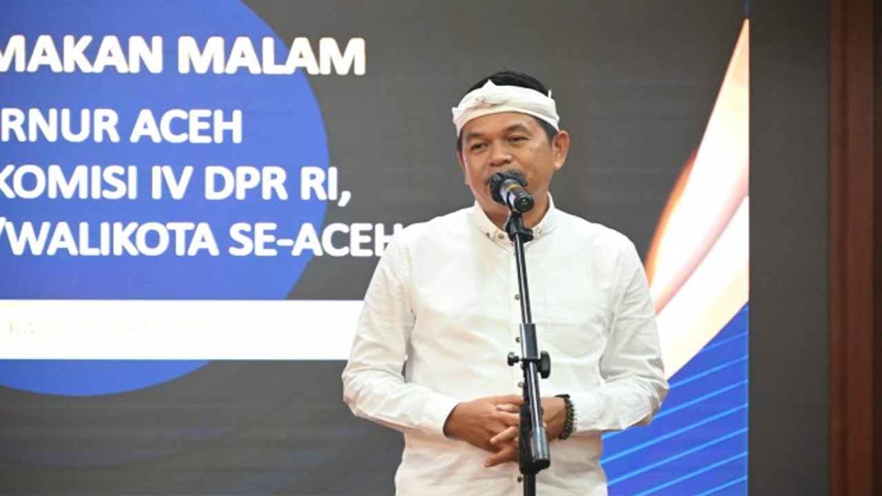 Wakil Ketua Komisi IV DPR RI Dedi Mulyadi saat memimpin rapat di Banda Aceh, Rabu (12/10/2022). Foto: Jiwa/nvl