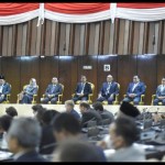 Ketua MPR RI Bambang Soesatyo bersama Presiden Joko Widodo menghadiri pembukaan The 8th G20 Parliamentary Speakers' Summit (P-20)-1665128245