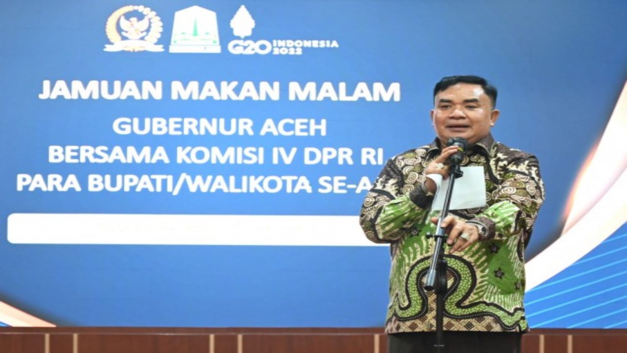 Anggota Komisi IV DPR RI Salim Fakhry saat dialog di Balai Pengkajian Teknologi Pertanian Aceh dalam Kunjungan Kerja Reses Komisi IV DPR RI. (Eko/Man)