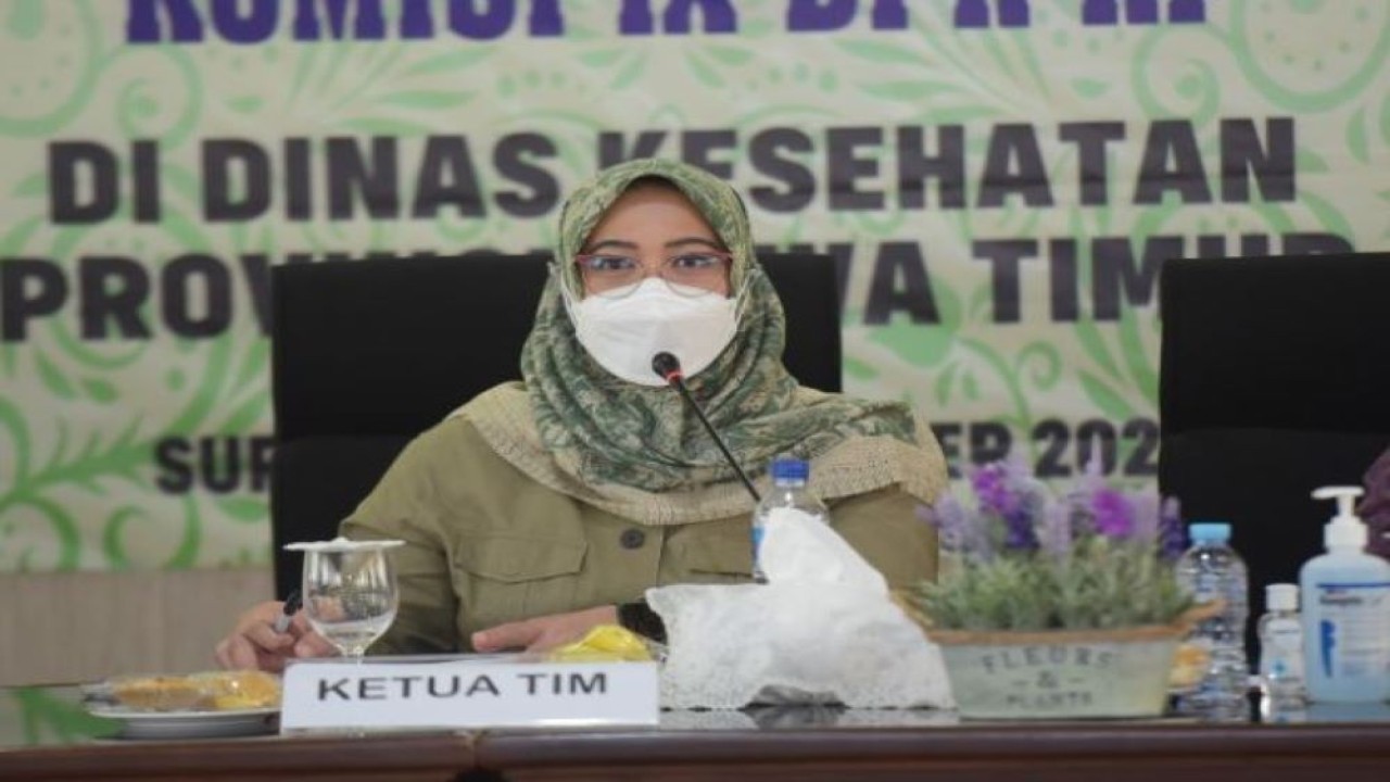 Wakil Ketua Komisi IX DPR, Nihayatul Wafiroh saat memimpin Kunspek Komisi IX DPR RI ke Kantor Dinas Kesehatan Provinsi Jawa Timur (Dinkes Jatim). (Andri/nr)