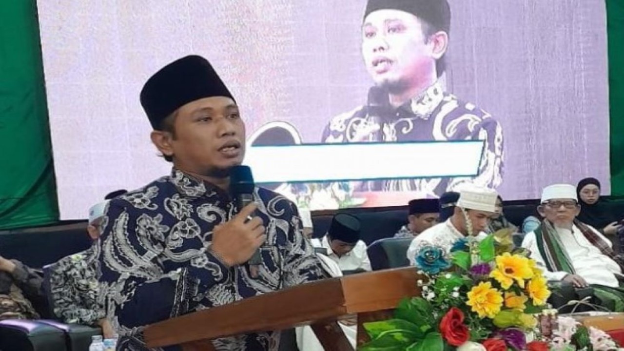 Anggota Komisi VIII DPR RI Achmad Fadil Muzakki Syah saat hadir pada acara pelepasan 65 calon jamaah haji. (Ist/nr)