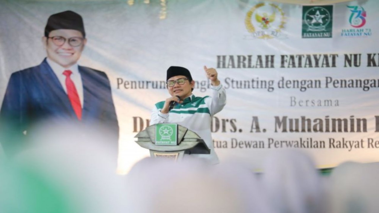 Wakil Ketua DPR RI Bidang Koordinator Kesejahteraan Rakyat (Korkesra) Abdul Muhaimin Iskandar saat menghadiri pertemuan dengan salah satu organisasi sayap Nahdlatul Ulama (NU), Fatayat se Provinsi Jawa Tengah di Semarang, Minggu (11/6/2023). (Ist/Man)