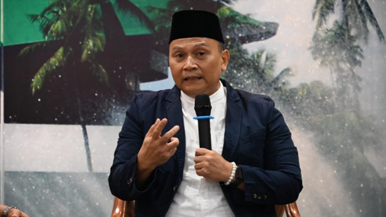 Anggota Komisi II DPR RI Mardani Ali Sera saat mengikuti diskusi Forum Legislasi bersama Koordinatoriat Wartawan Parlemen (KWP) di Gedung DPR RI, Senayan, Jakarta, Selasa (18/7/2023). Foto: Farhan/nr