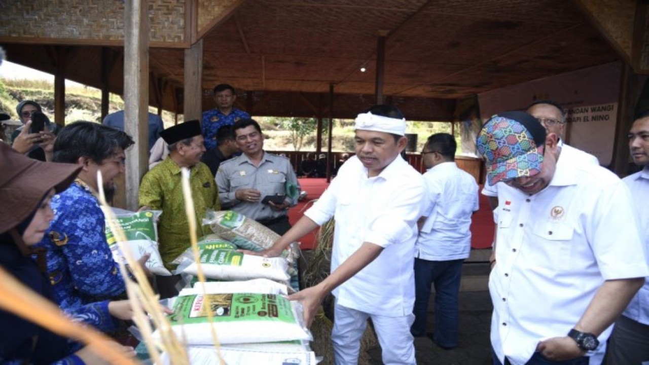 Wakil Ketua Komisi IV DPR RI Dedi Mulyadi saat memimpin Kunker Reses Komisi IV DPR RI ke Kampung Budidaya Pandan Wangi, Kabupaten Cianjur, provinsi Jawa Barat, Senin (17/7/2023). (Tiara/Man)