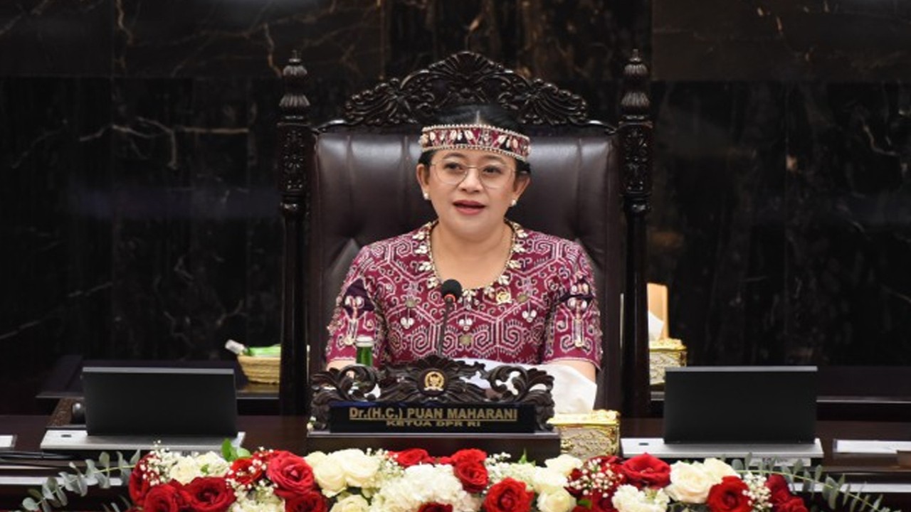 Ketua DPR RI Dr. (H.C.) Puan Maharani dalam sidang Paripurna DPR RI, Gedung Nusantara I, DPR RI, Senayan, Jakarta (16/8/2023). Foto : Devi/Man