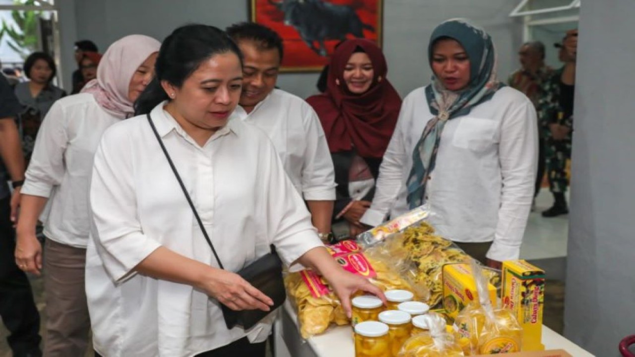 Ketua DPR RI Dr. (H.C) Puan Maharani saat mengunjungi sentra produksi panganan buah Carica di Kabupaten Wonosobo. (Ist/nr)