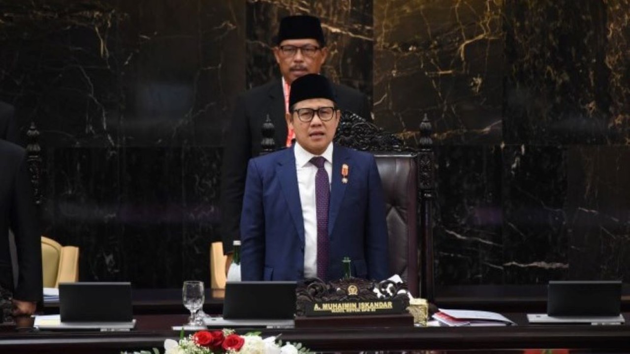 Wakil Ketua DPR RI Abdul Muhaimin Iskandar saat mengikuti sidang Paripurna DPR RI, Gedung Nusantara I, DPR RI, Senayan, Jakarta (16/8/2023). (Devi/nr)