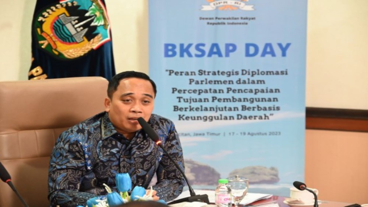 Wakil Ketua BKSAP DPR RI Putu Supadma Rudana saat memimpin Kunjungan Kerja BKSAP DPR RI ke Museum SBY-Ani di Pacitan, Jawa Timur, Jumat (18/08/2023). (Galuh/nr)