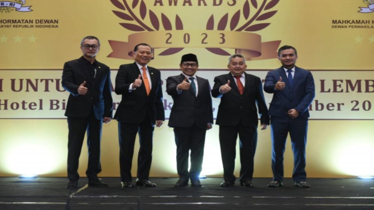 Wakil Ketua DPR RI Koordinator bidang Kesejahteraan Rakyat, Muhaimin Iskandar membuka MKD Award 2023. (Jaka/od)