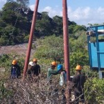 Petugas PLN NTT mengerjakan jaringan listrik di Pulau Sabu, NTT beberapa waktu lalu. (ANTARA/HO-PLN UIW NTT)-1695113752