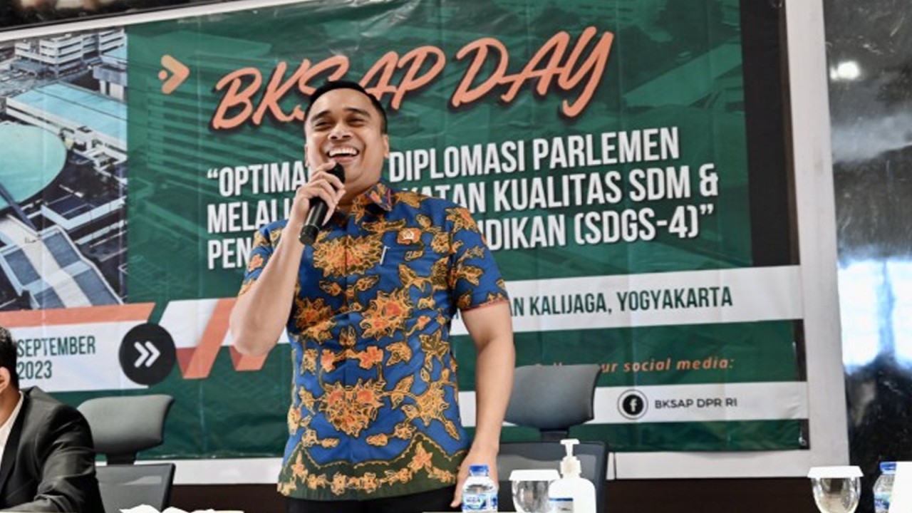 Wakil Ketua BKSAP DPR RI Putu Supadma Rudana saat menghadiri acara BKSAP Day di Universitas Islam Negeri (UIN) Sunan Kalijaga, Yogyakarta, pada Senin (4/9/2023). Foto: Bunga/nr