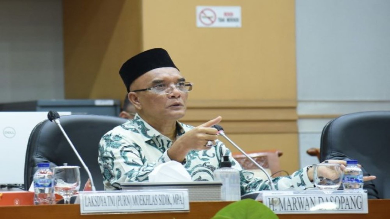 Wakil Ketua Komisi VIII DPR RI Marwan Dasopang saat RDP dengan Kepala BKPH, di Gedung DPR, Senin (2/10/2023). (Ger/Man)