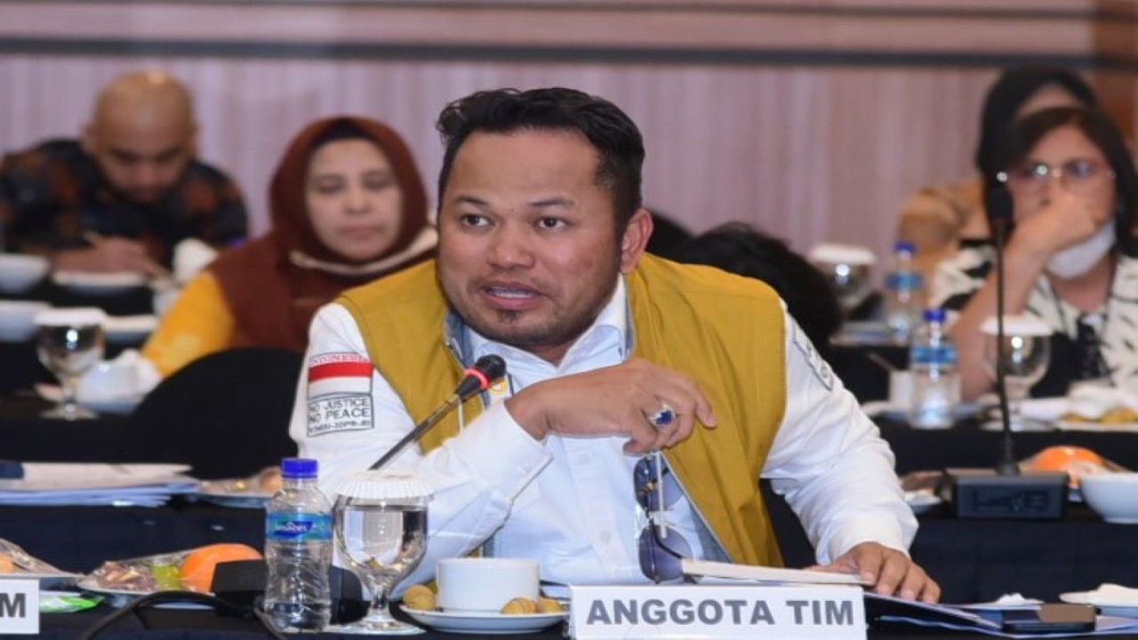 Anggota Komisi III DPR RI Rudi Mas'ud saat mengikuti pertemuan dengan empat lingkungan peradilan di Kota Balikpapan, Kalimantan Timur, Rabu (18/10/2023). (Oji/nr)