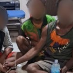 Ketiga warga PNG yang ditangkap karena membawa ganja dari negaranya (ANTARA/HO/Polresta Jayapura Kota)-1704707223