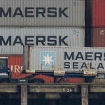 Kontainer milik Maersk, perusahaan pelayaran dan logistik asal Denmark. (ANTARA/Anadolu)-1704783088