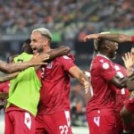 Selebrasi pemain Guinea Khatulistiwa setelah pertandingan Grup A Piala Afrika melawan Pantai Gading (ANTARA/HO-AFCON)-1705995632