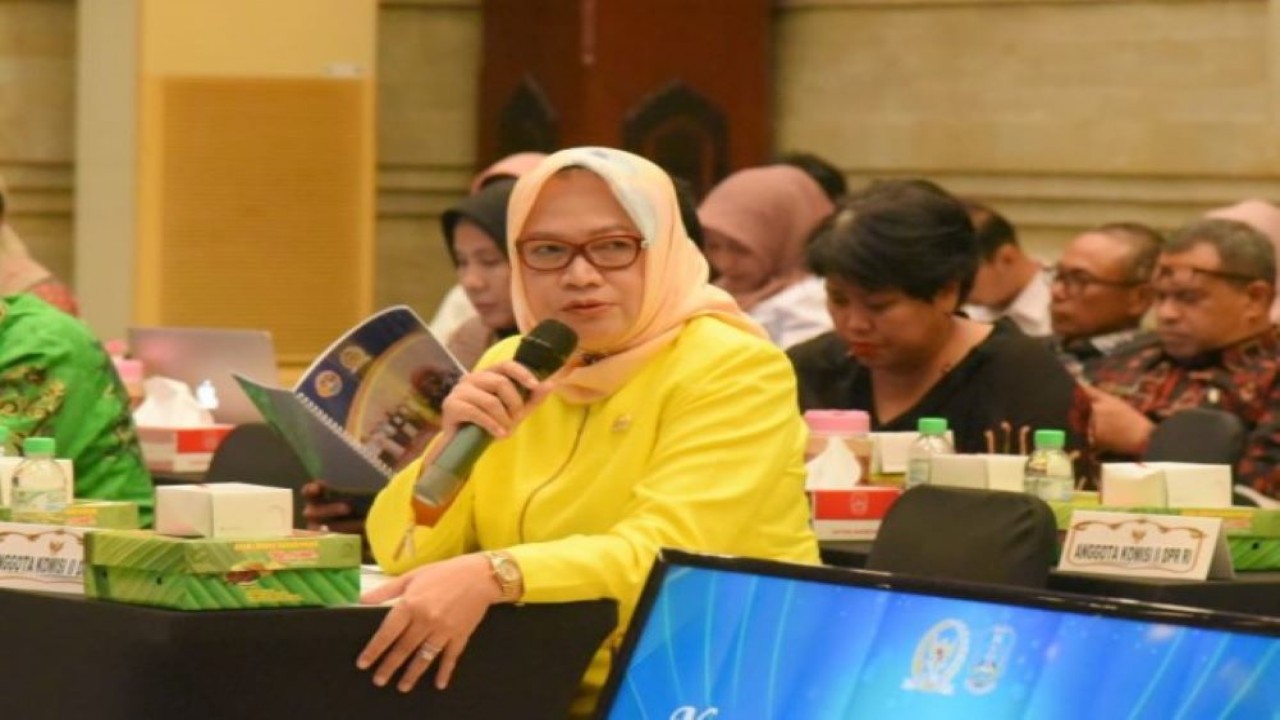 Anggota Komisi II DPR RI Haeny Relawati saat mengikuti rapat kerja reses di Surabaya,(7/2/2024). Foto: Balggys/nr