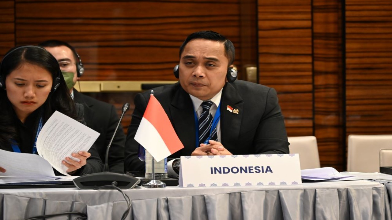 Wakil Ketua BKSAP Putu Supadma Rudana saat Sidang Pleno Asian Parliamentary Assembly (APA) atau Sidang Parlemen Antar-Negara Asia di Baku, Azerbaijan, Kamis (22/2/2024). Foto : Bianca/Man