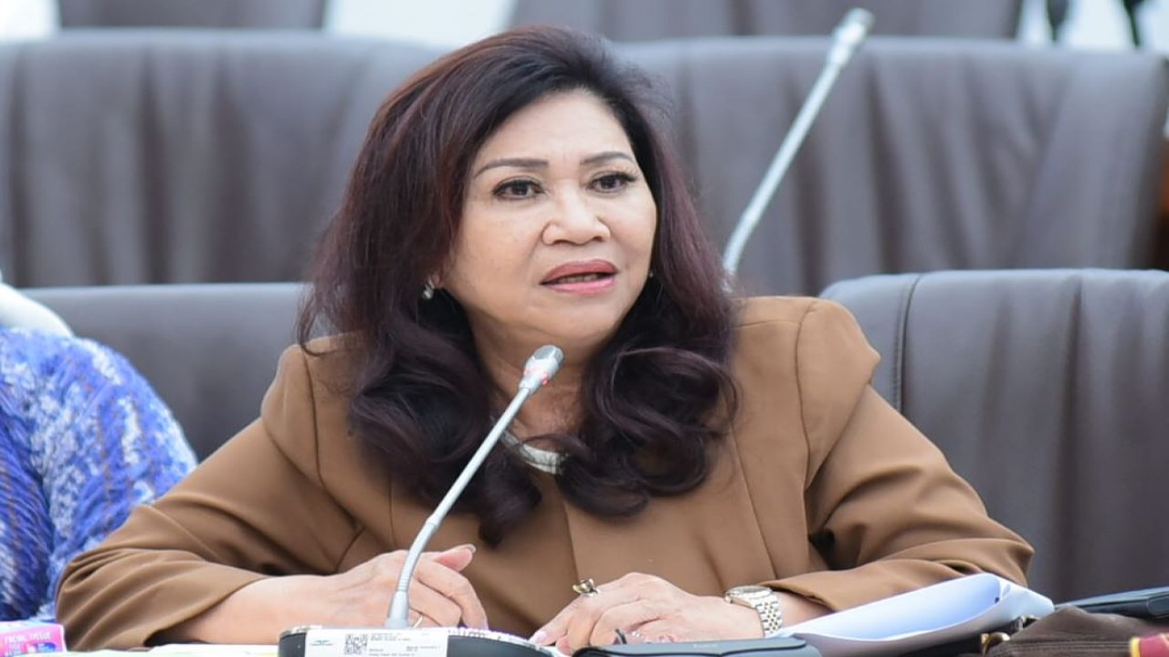 Anggota Komisi VI DPR RI Evita Nursanty dalam Rapat Kerja di Gedung Nusantara I, Senayan, Jakarta, Rabu (13/3/2024). Foto : Oji/Andri