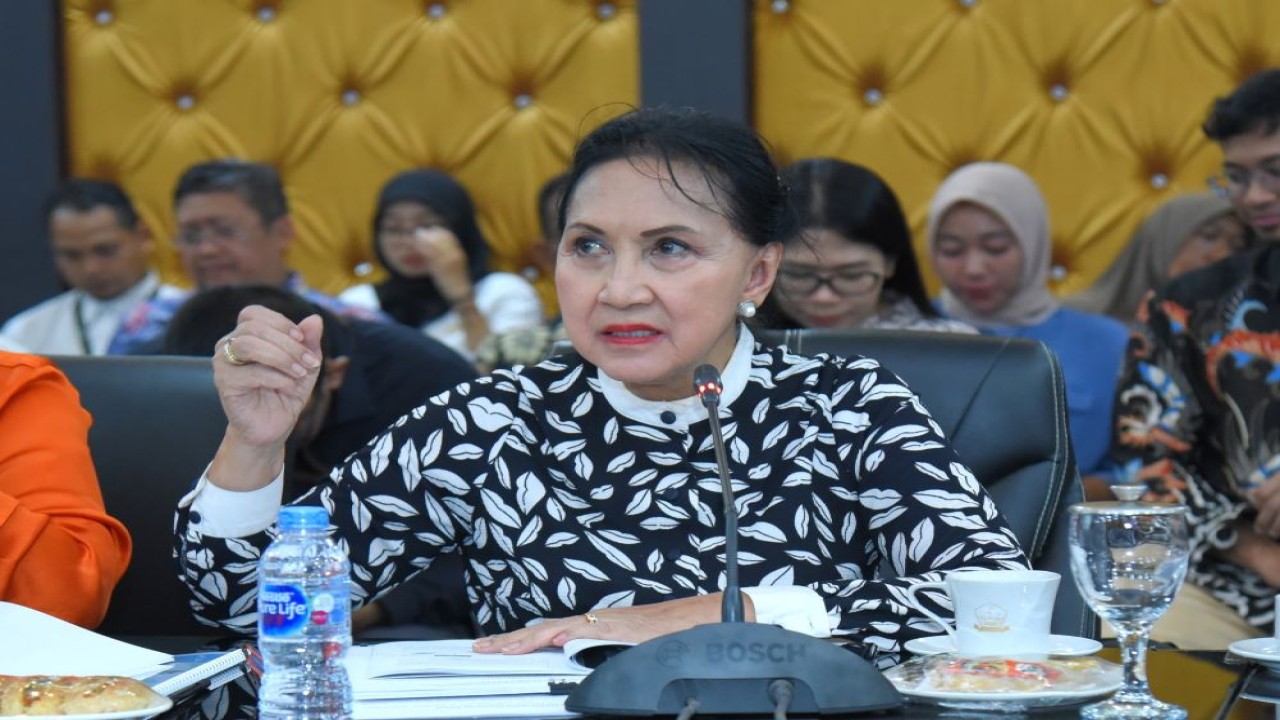 Anggota Komisi IX DPR RI Itet Tridjajati Sumarijanto saat mengikuti Rapat Kunjungan Kerja Masa Reses Komisi IX DPR RI di Kabupaten Bintan, Provinsi Kepulauan Riau, Rabu (28/02/2024). Foto: Anju/nr