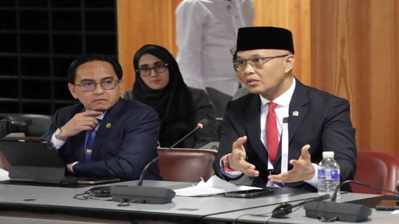 Wakil Ketua BKSAP DPR RI, Sukamta saat mengikuti Sidang IPU ke-148 yang digelar di Jenewa, Swiss, Minggu (24/3/2024). Foto: Dody/nr