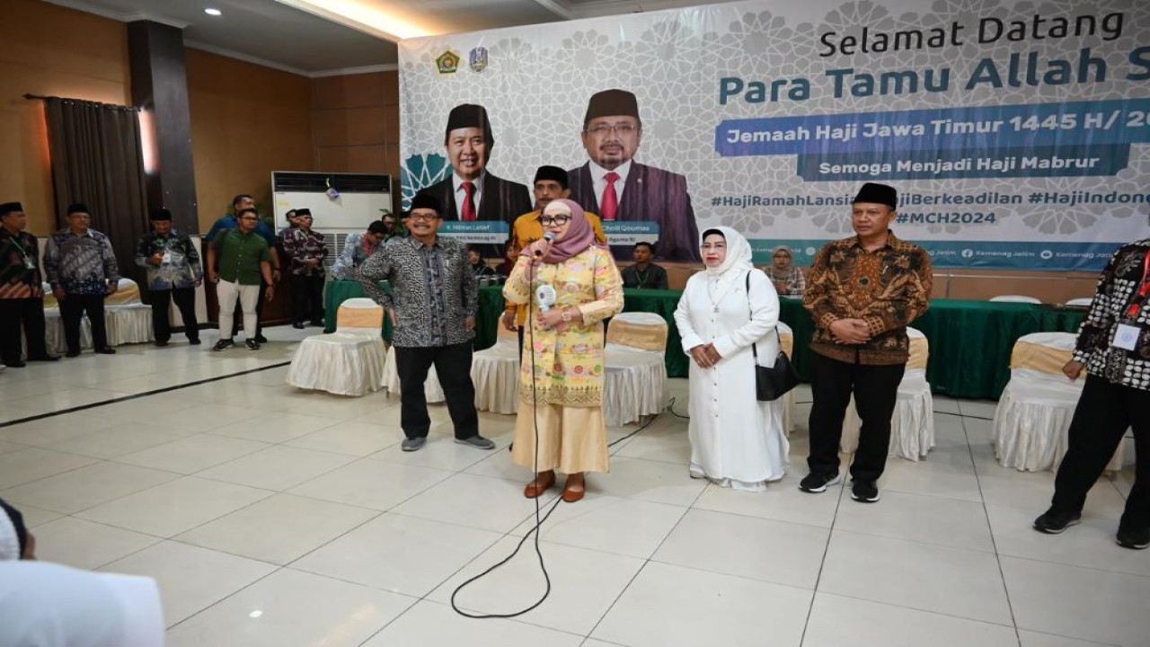 Anggota Komisi VIII DPR RI Ina Ammania saat Kunjungan Kerja Komisi VIII DPR RI di Asrama Haji, Surabaya, Jawa Timur, Minggu (12/5/2024). Foto: Taufan/vel
