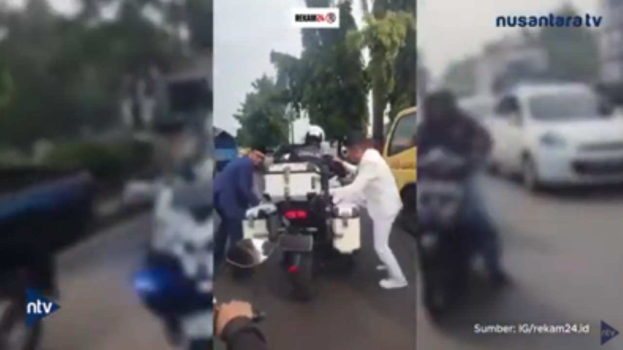 Gubernur Jawa Barat Dedi Mulyadi terpaksa harus naik motor patwal karena terjebak macet
