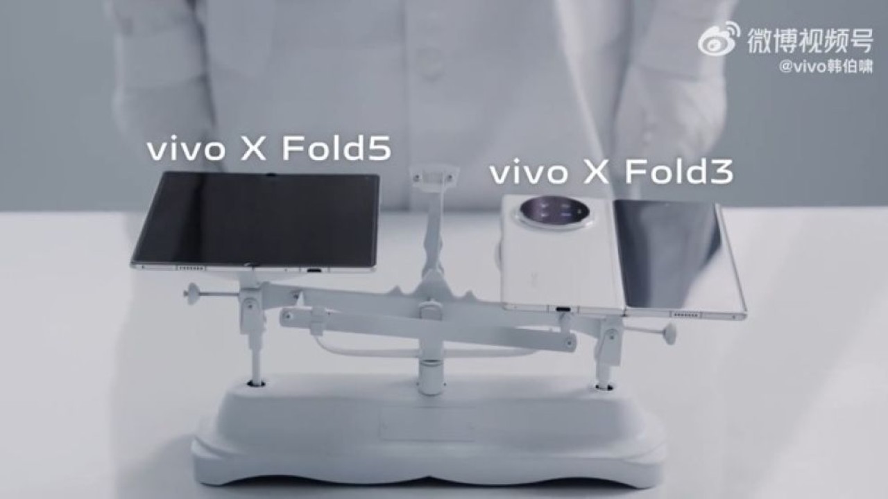 Vivo X Fold 5 akan lebih ringan dibandingkan Vivo X Fold 3. (Foto: Tangkapan layar via Gizmochina)