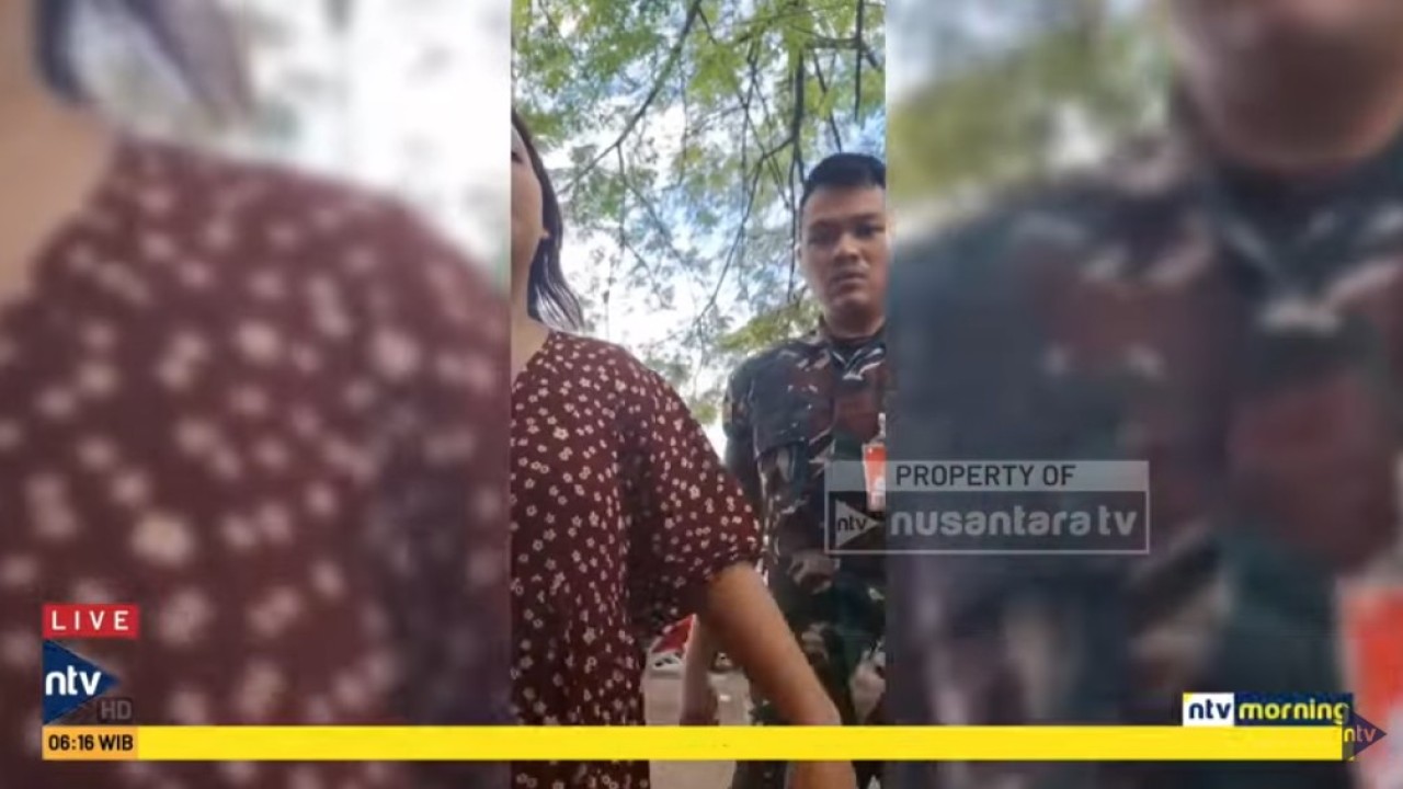 Oknum TNI AU Prada ANP bersama istrinya mendatangi lokasi usaha korban yang berujung cekcok.