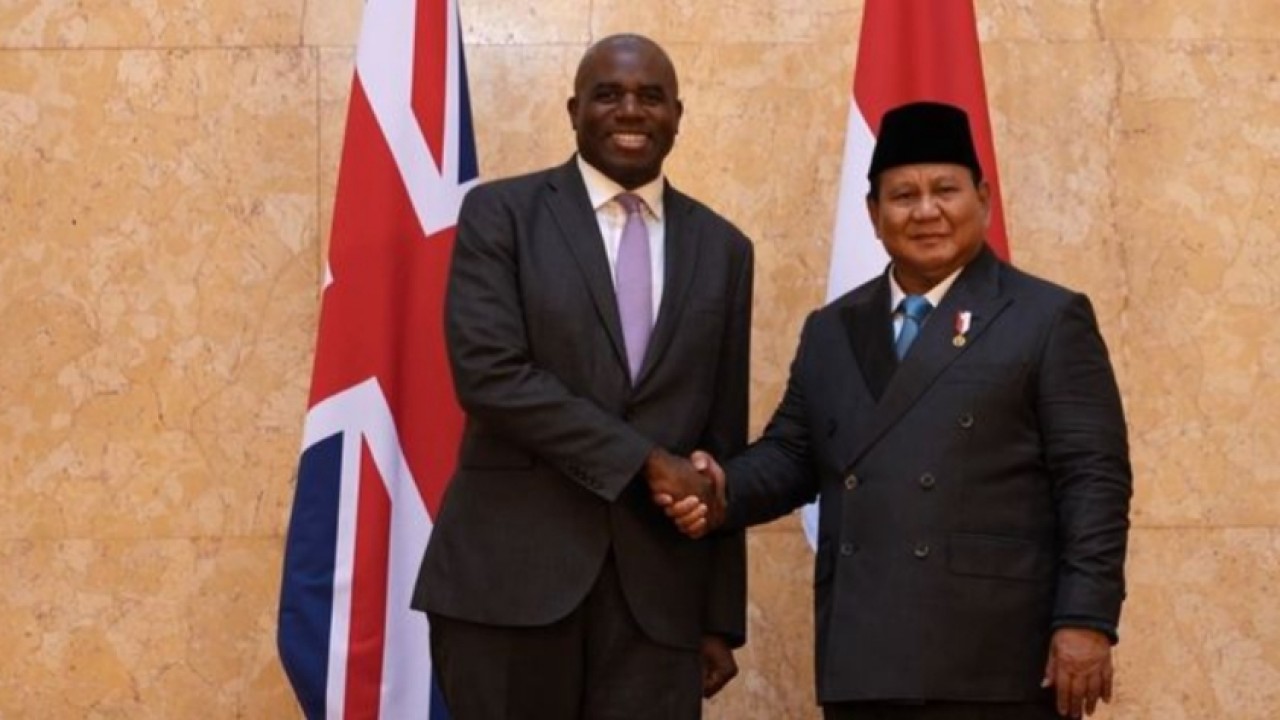 Presiden Republik Indonesia Prabowo Subianto dan Wakil Perdana Menteri Inggris David Lammy, di Lancaster House, London, Selasa, 20 Januari 2026. (Sekertariat Kepresidenan)