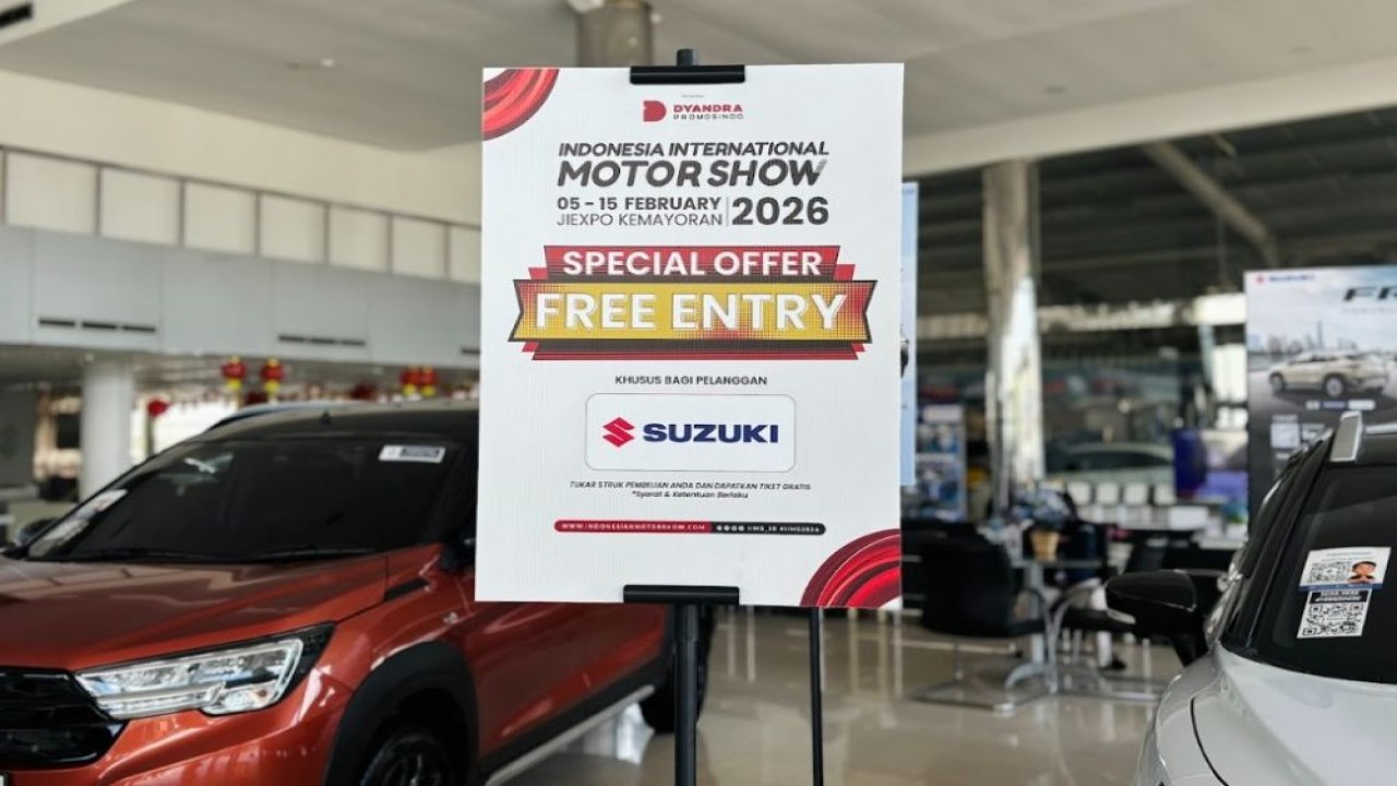 Suzuki mengajak pemilik kendaraan melakukan perawatan berkala melalui Program Service Suzuki Free Entry Ticket IIMS 2026. (Foto: Dok/Istimewa/SIS)