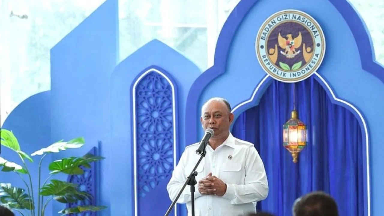 Kepala BGN Dadan Hindayana dalam agenda halal bihalal bersama seluruh staff BGN di Jakarta, Senin (30/3/2026). ANTARA/HO-BGN. (Antara)