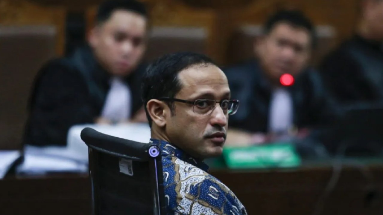 Terdakwa kasus dugaan korupsi pengadaan Chromebook dalam program digitalisasi pendidikan di Kemendikbudristek Nadiem Makarim menjalani sidang lanjutan di Pengadilan Tipikor, Jakarta, Senin (11/5/2026). Sidang tersebut beragendakan pemeriksaan terdakw (Antara)