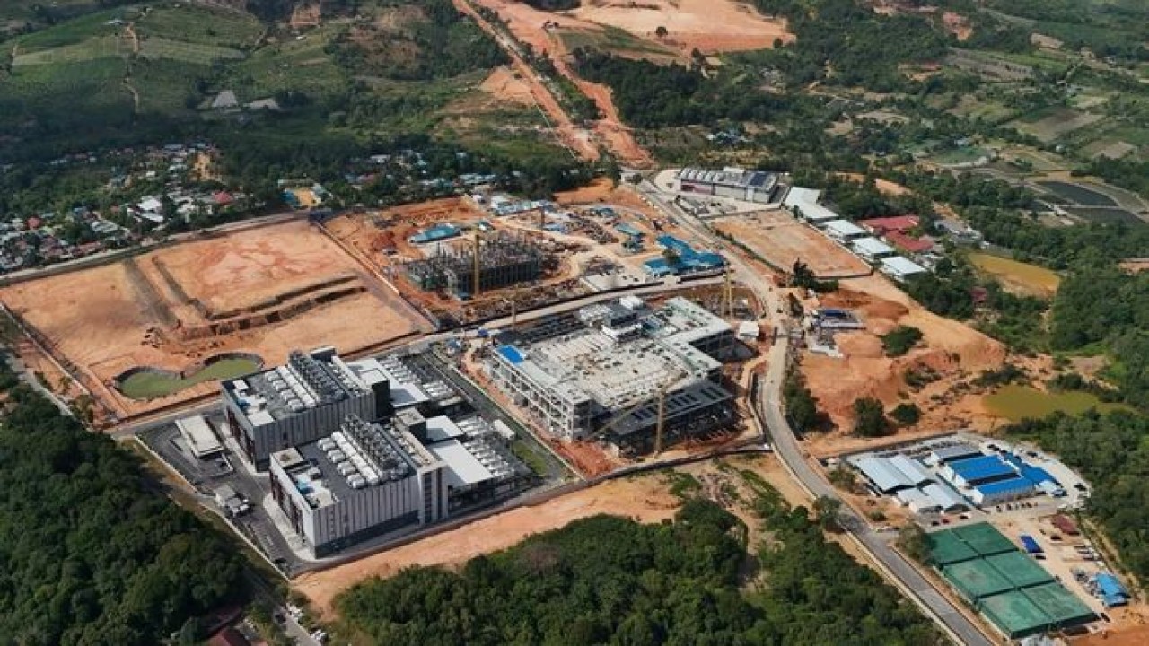 Pembangunan AI Data Centre di kawasan Nongsa, Batam, Kepulauan Riau. ANTARA/HO-Kementerian Transmigrasi. (Antara)