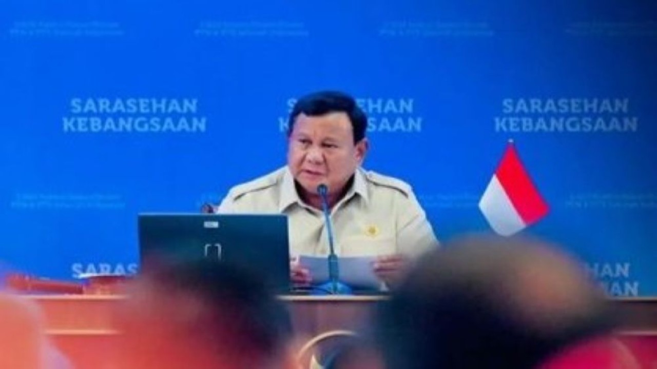Presiden Prabowo Subianto saat menutup Sarasehan Kebangsaan Konvensi Sains, Teknologi, dan Industri 2026 di Jakarta, Minggu, 28 Juni 2026. (Foto: Istimewa)