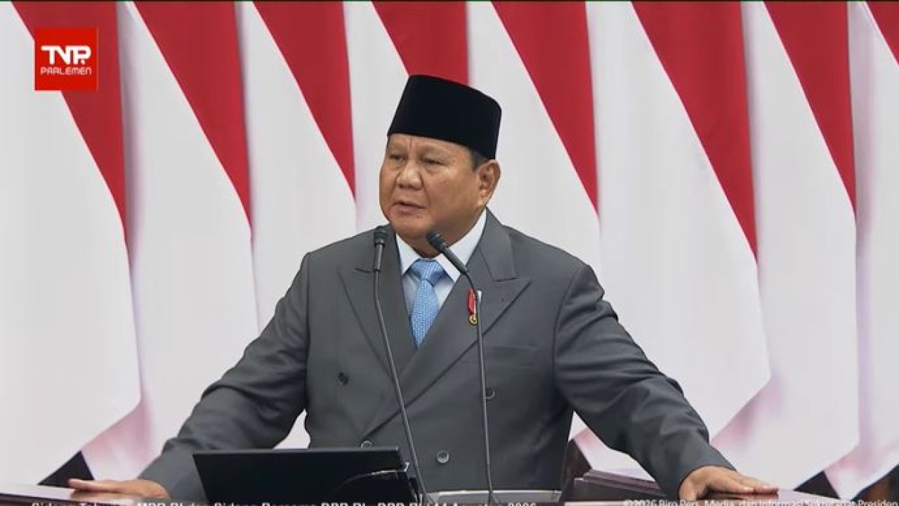 Presiden Prabowo Subianto Saat Pidato Kenegaraanndi Sidang Tahunan MPR 2026 (Istimewa)