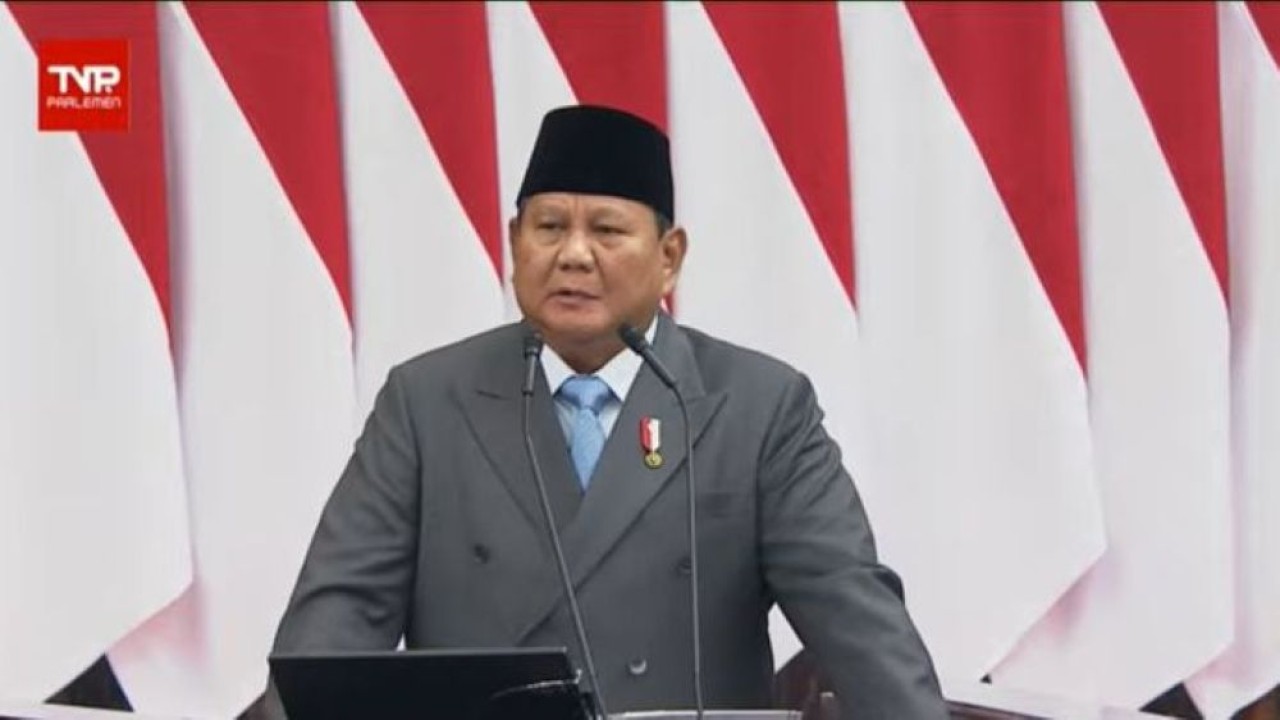 Presiden Prabowo Subianto saat pidato kenegaraan di Sidang Tahunan MPR 2026. (Foto: Istimewa)